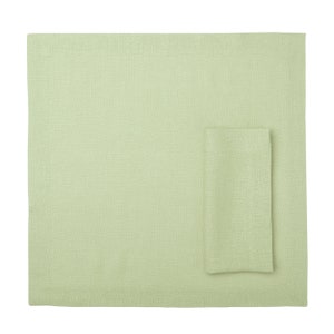 Table napkins and placemats Pale olive, Linen table napkin and placemat set, Custom color linen napkins and fabric placemats with deep hems image 2