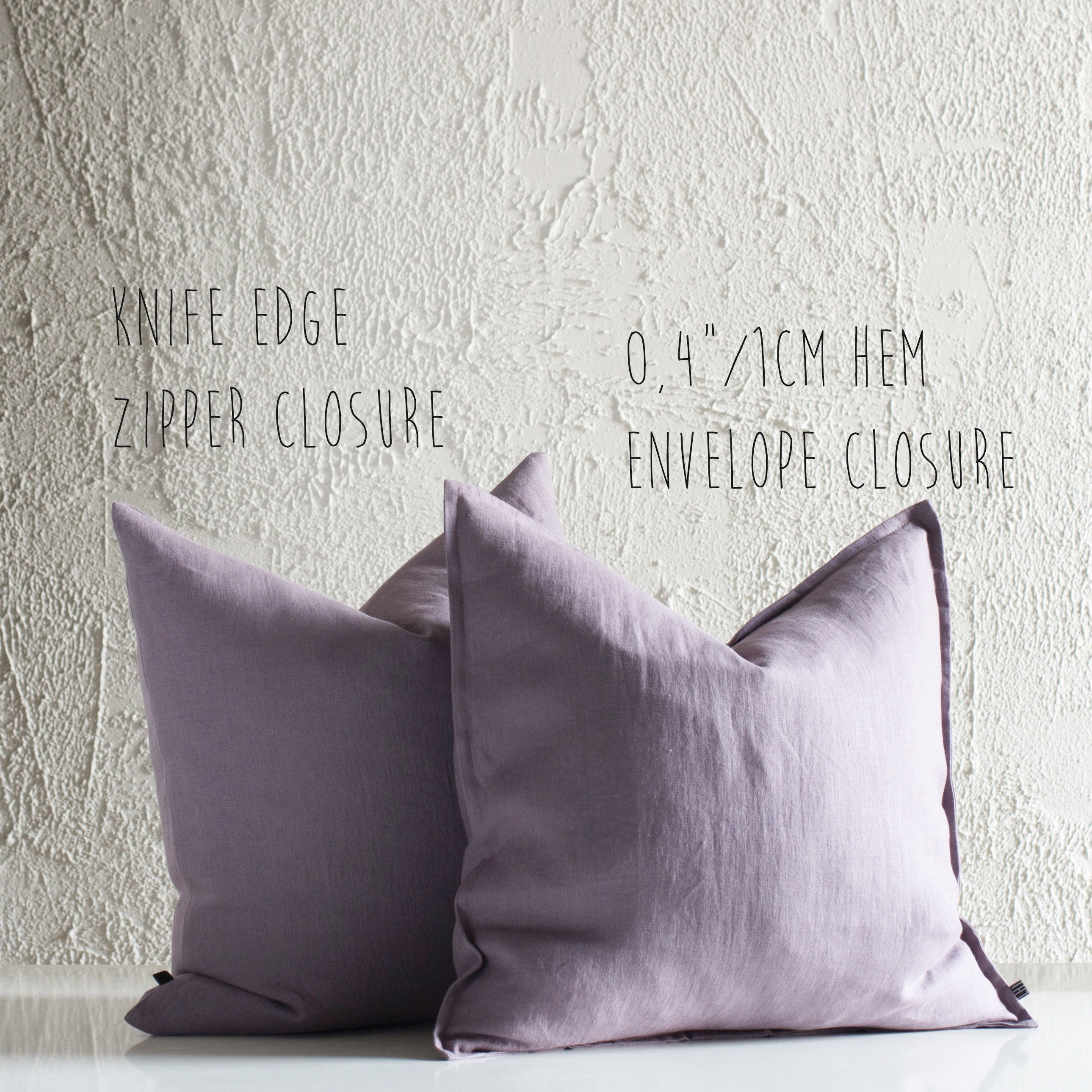Linen throw pillow cover Knife edge pillow covers with zipper Etsy