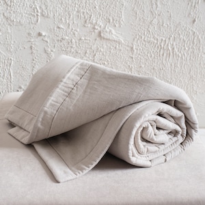 Natural linen blanket or bedspread King Queen Double Twin or Single size, Natural comforter in various colors
