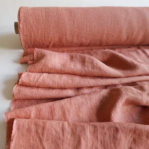 Soft linen fabric by yard Marsala rose, Natural fabric for dresses, pants, summer clothes, curtains, pillowcases, cloth napkins, tablecloths