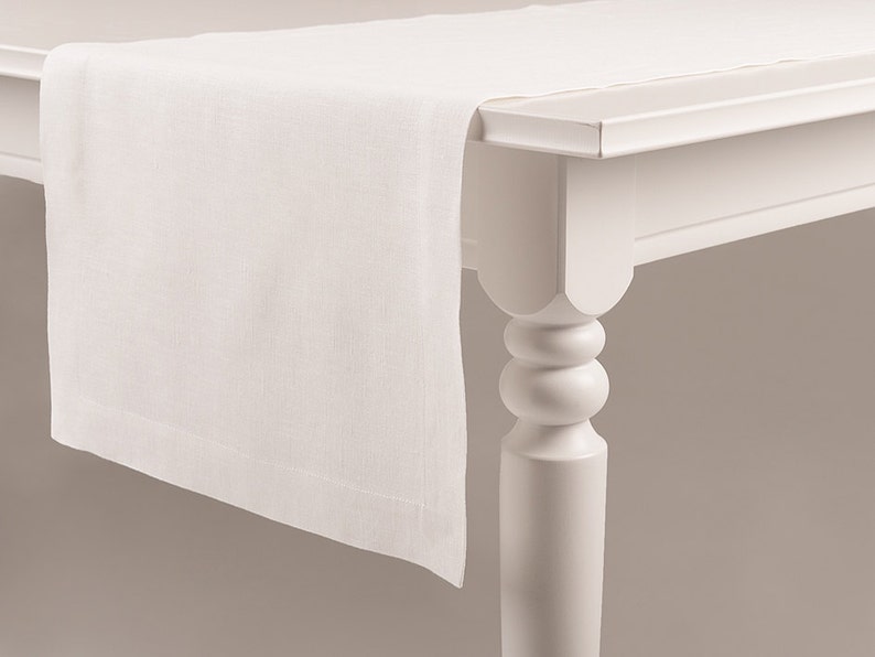 White Table Runner Linen Table Runner Etsy