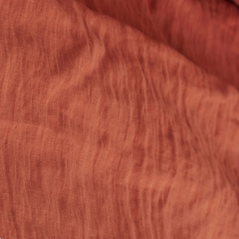 Burnt Orange linen fabric by the yard Soft linen fabric Etsy