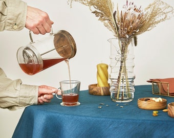 Simple linen tablecloth, Natural table decor, Rectange, square or round tablecloths in custom color