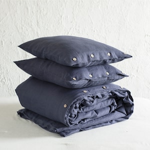 Linen bedding set of duvet cover and 2 pillowcases, King, Twin, Full, Queen Linen duvet cover set