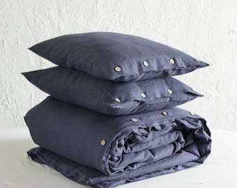 Linen bedding set of duvet cover and 2 pillowcases, King, Twin, Full, Queen Linen duvet cover set