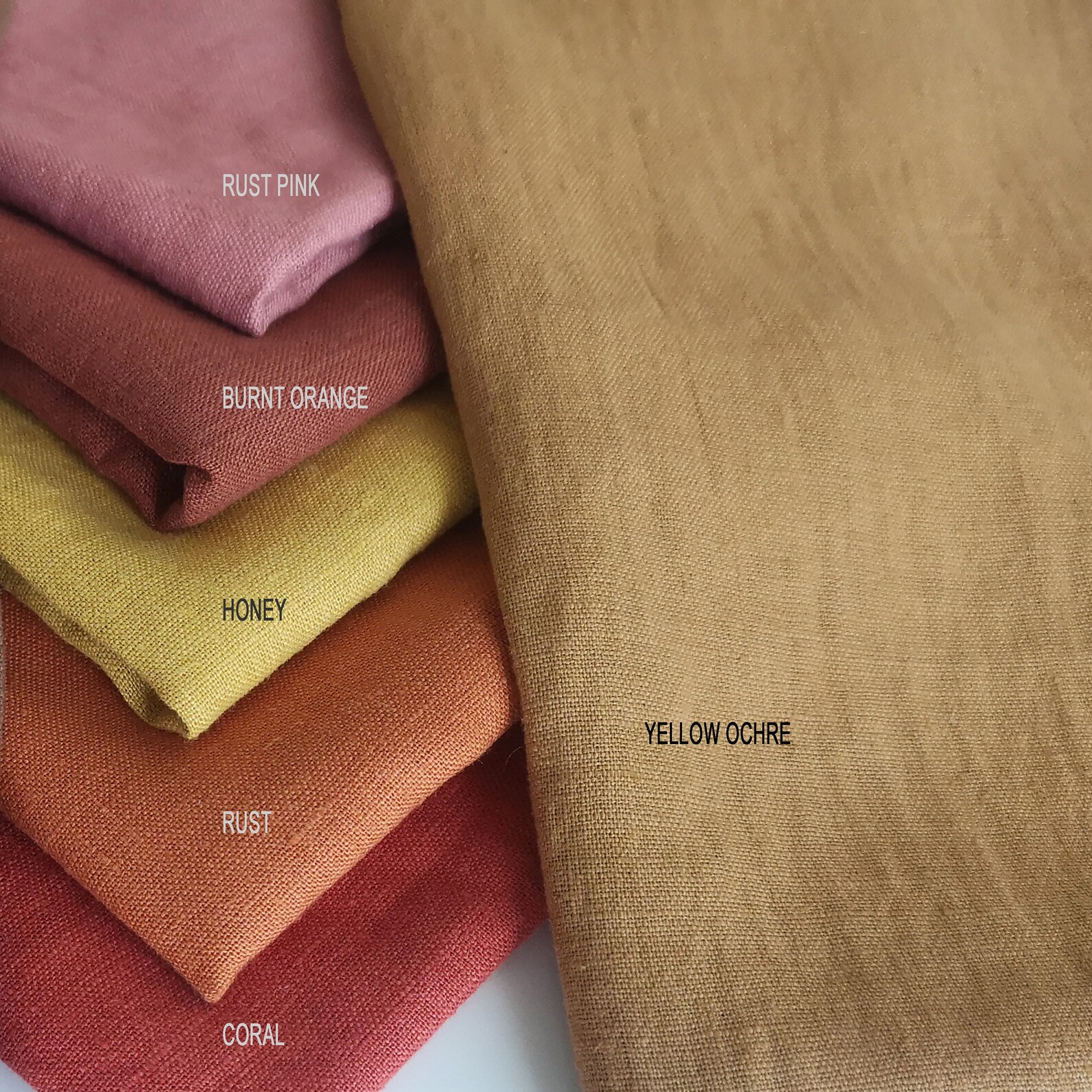 Burnt Orange Medium Weight Linen Fabric main image 1