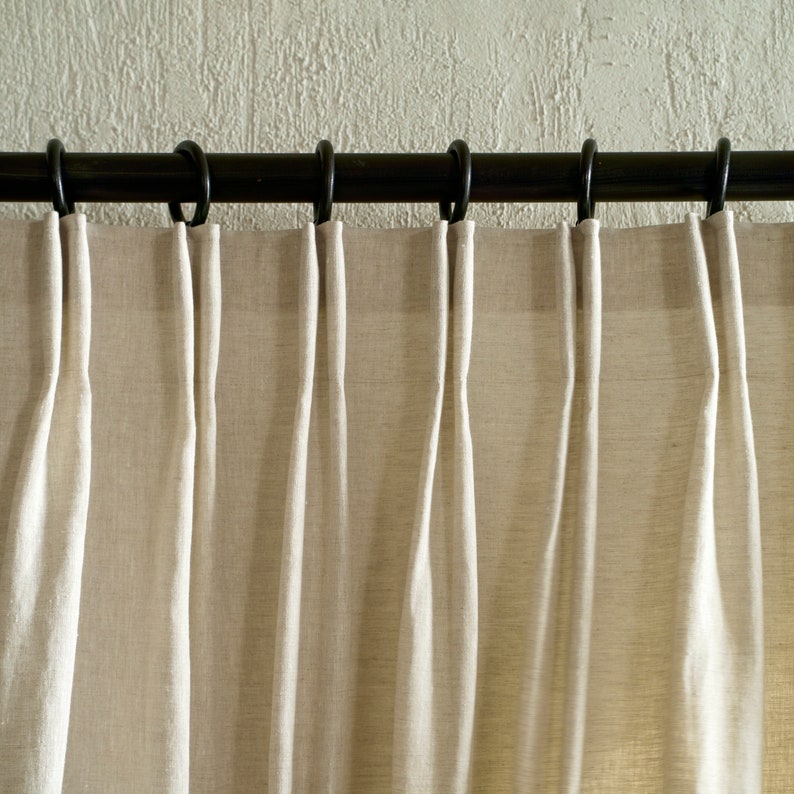 Custom Linen Curtains Double Pleat Curtains 30 Colors Etsy