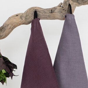 Linen towel set of 2, Linen tea towels, Purple towels, Linen kitchen towels, Natural towels for sustainable home image 5