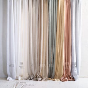 Echantillons de lin transparent, lin naturel léger pour rideaux