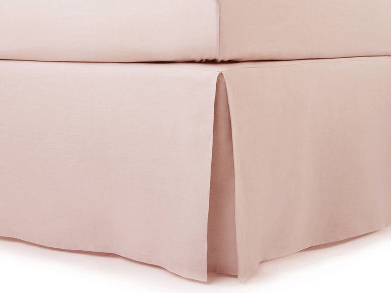 Linen Bedskirt Queen 16 Colors Dusty Rose Bed Skirt Image 0