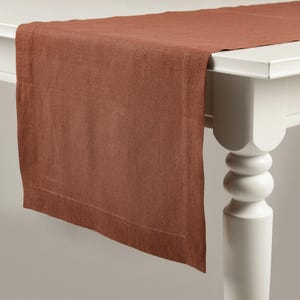 Table runner in Mocha linen, Natural table runner, Gift for coffee lover, Dining table runner Brown, Side table runner, Console table decor
