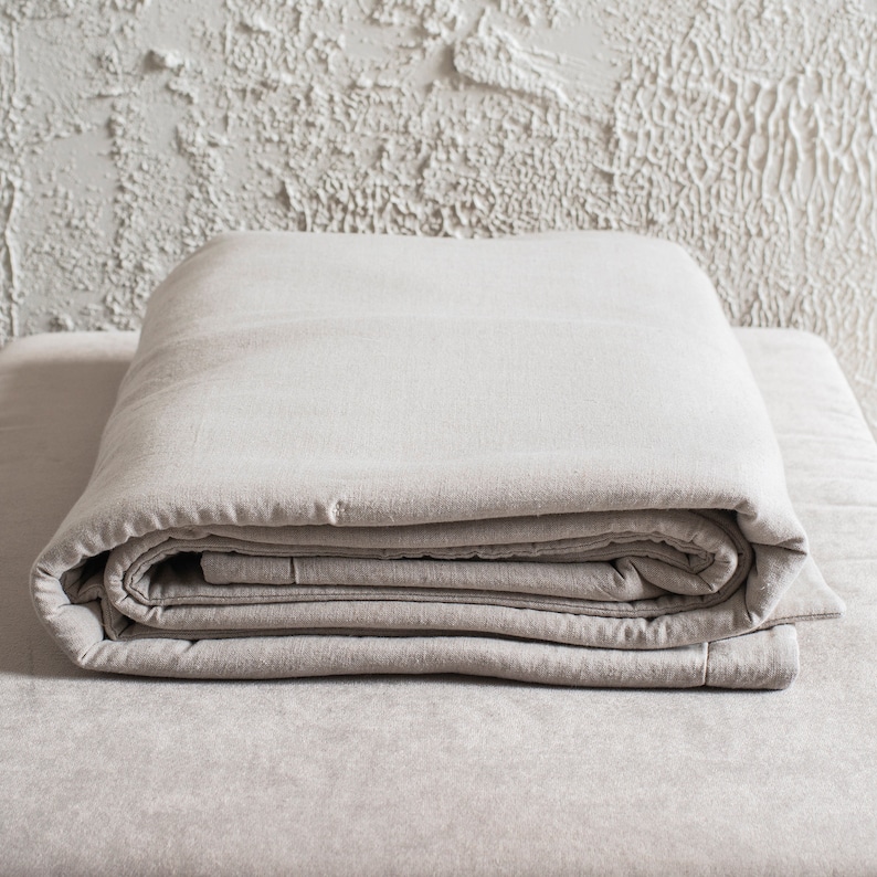 Natural linen blanket or bedspread King Queen Double Twin or Single size More colors available image 2