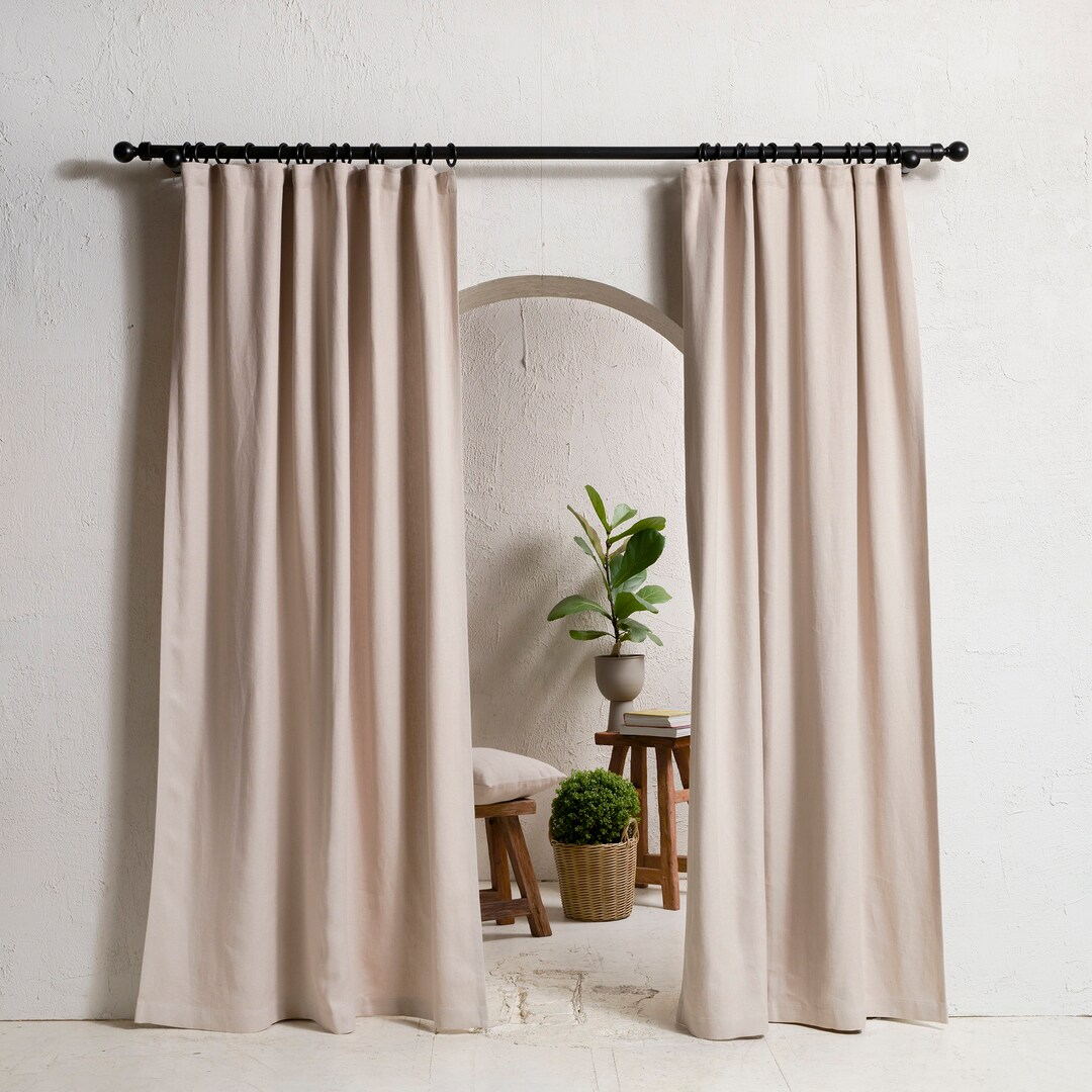 Heavy Linen Curtains 3 Natural Colors Includes 1 Curtain Etsy