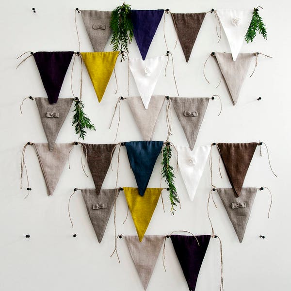 Linen fabric banner bunting by Lovely Home Idea