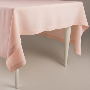 Linen tablecloth Pale peach in various sizes, Natural linen tablecloth rectange or square, Large custom table cloth, Handmade gift for home