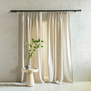 Custom linen curtains, Double pleat curtains, Blackout curtains, Linen window drapes by Lovely Home Idea