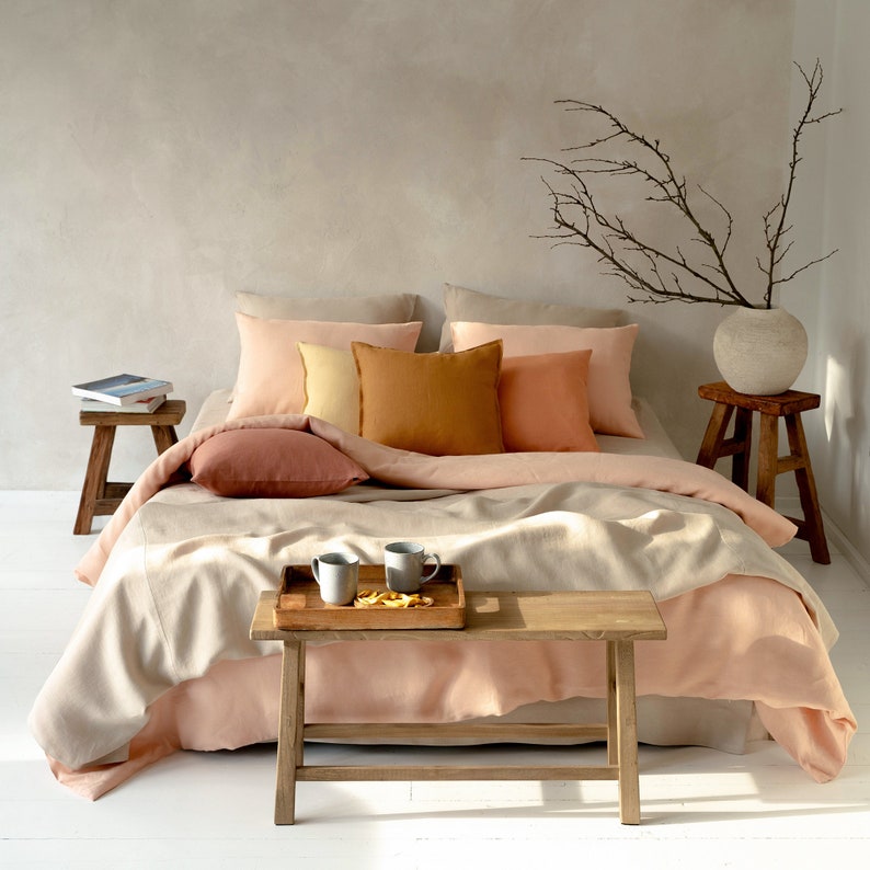 Airy Linen Duvet Cover Set With Pillowcases, Various Sizes, Natural ...