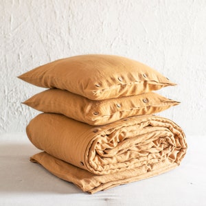 Linen duvet cover set, Duvet cover with pillowcases, Handmade soft linen bedding set, Queen, King, Double, Twin, Full