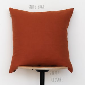 Linen throw pillow cover with zipper, Knife edge linen pillow covers image 7