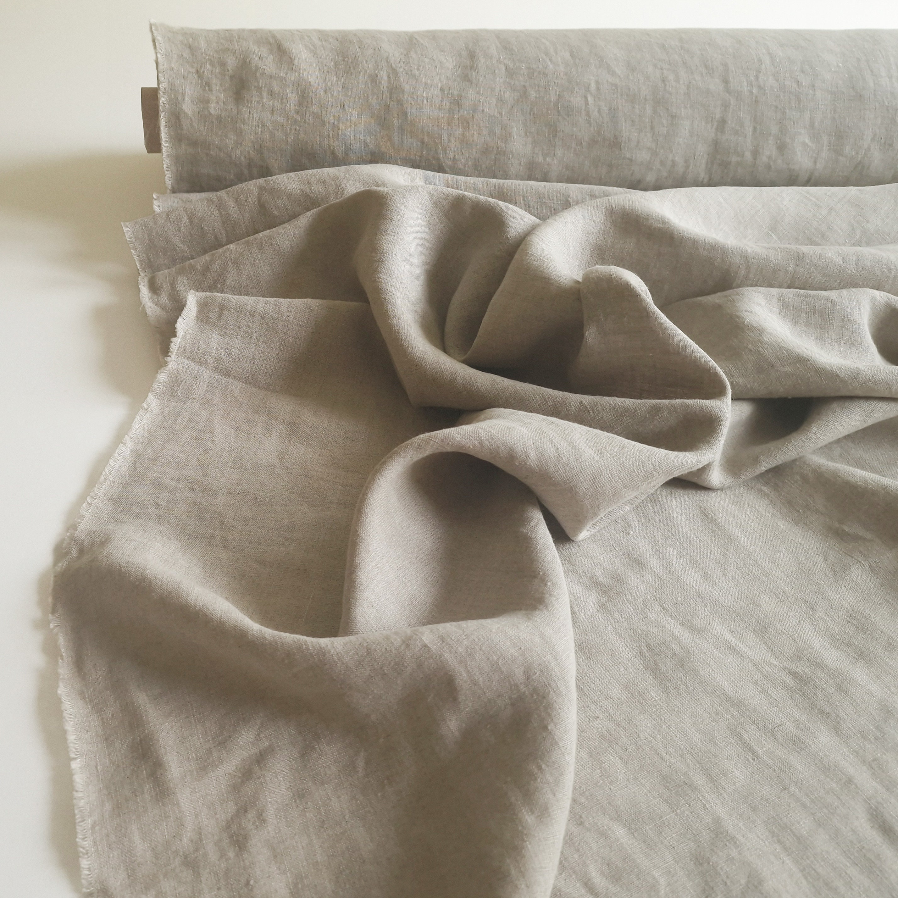 Natural Linen Fabric by the Yard, Medium Weight 200 gsm, Apparel Fabrics, Quilting Fabric