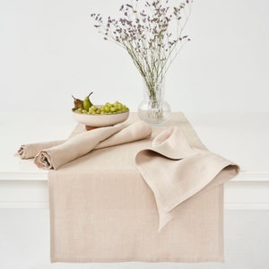 Linen table runner, 30 colors, Natural table runners by Lovely Home Idea