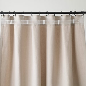 Linen curtains with blackout for bedroom Curtain panels for Living room Custom window curtains with tape for rings suitable for tracks image 7