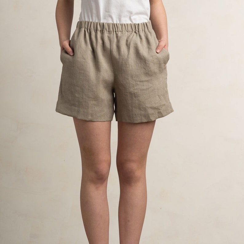Women's Shorts Flax Grey Linen Shorts Grey Shorts Women Etsy