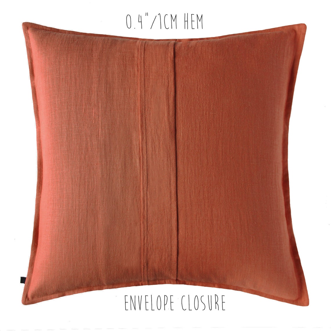 Linen Throw Pillow Cover With Zipper Knife Edge Linen Pillow Etsy