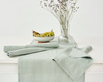 Linen table runner, Custom linen table runner Small to extra long sizes, Natural table runners by Lovely Home Idea