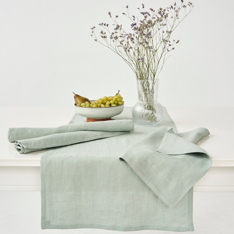 Linen table runner, Custom linen table runner Small to extra long sizes, Natural table runners by Lovely Home Idea image 1