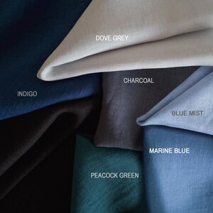 Camino de mesa naranja quemado en varios tamaños, caminos de mesa de lino personalizados con elegantes dobladillos profundos. imagen 9