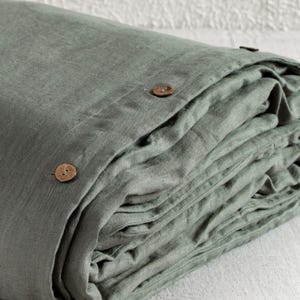 Linen duvet cover in various colors, Natural duvet covers King, Queen, Double, Twin, Custom duvet with coconut buttons, Linen bedding