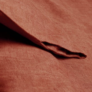 Burnt Orange linen duvet cover, Natural linen bedding image 7