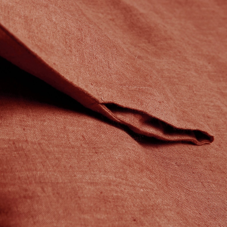 Burnt Orange linen duvet cover, Natural linen bedding image 7