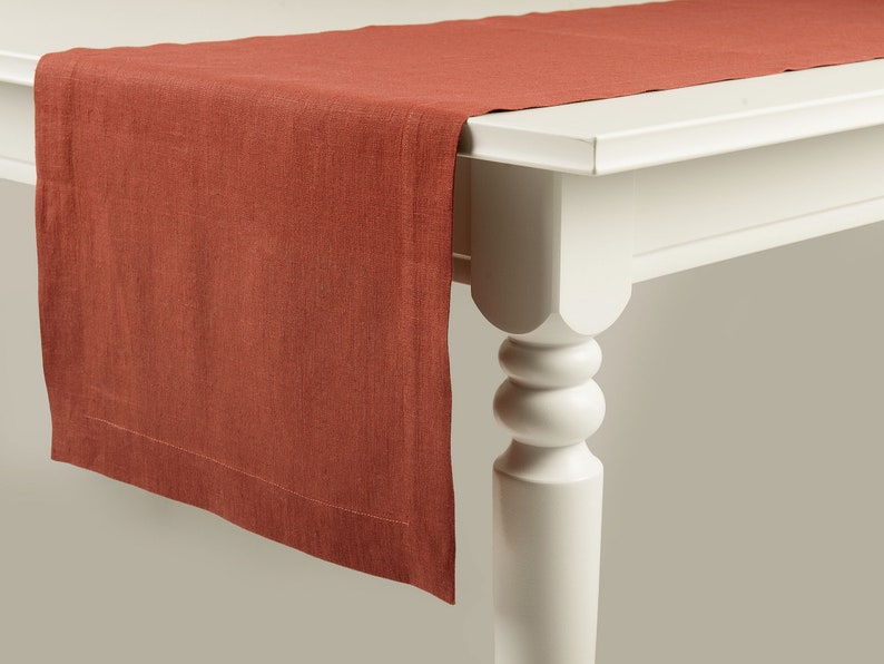 Burnt Orange Table Runner Soft Linen Table Runners Etsy