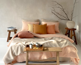 Linen duvet cover set Full, Queen, Twin, King, Double linen bedding set, Natural linen duvet and pillowcases in various colors (3pcs)