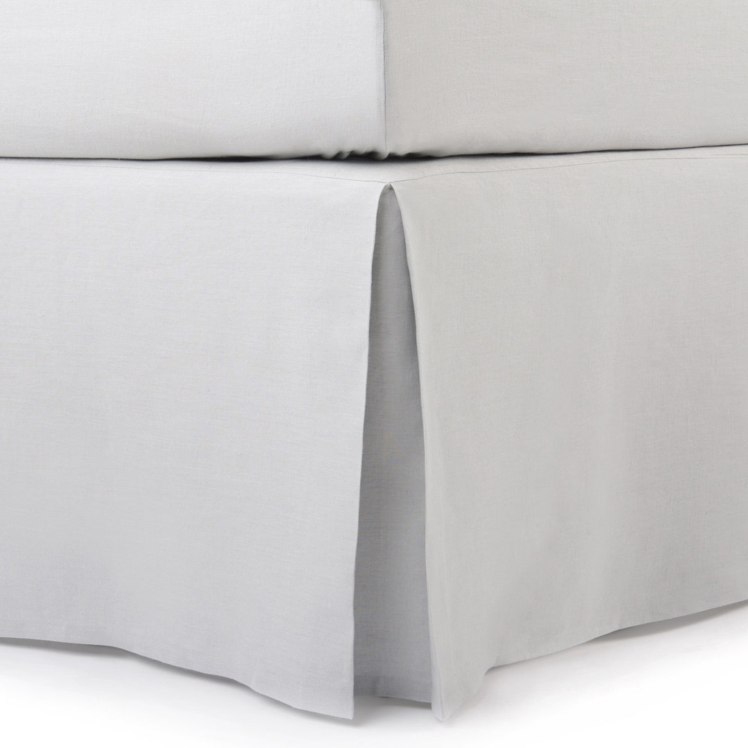 Handmade Linen Bedskirt, Box Pleat Bedskirts, Linen Bedskirt Queen