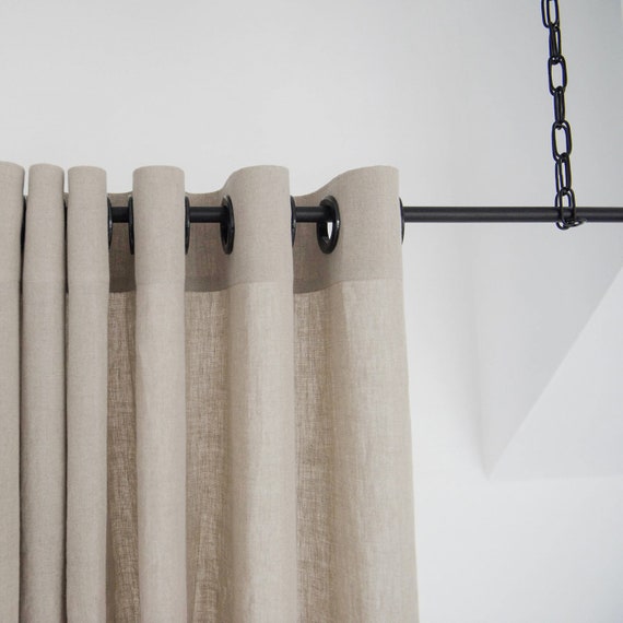 Blackout Linen Curtains With Grommets 22 Colors Grommet Etsy