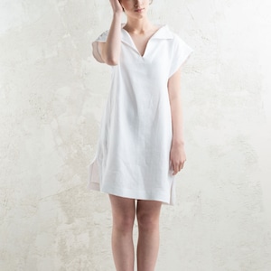 Casual linen dress women, Custom dress for women, White linen dress, Short dress, Linen summer dress, Linen women's clothing image 2