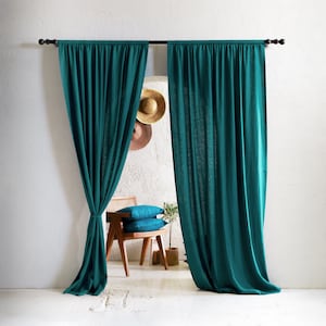 Rod pocket linen curtains custom color, Natural curtains, Privacy or blackout curtains, Natural linen window treatments, 1 custom curtain