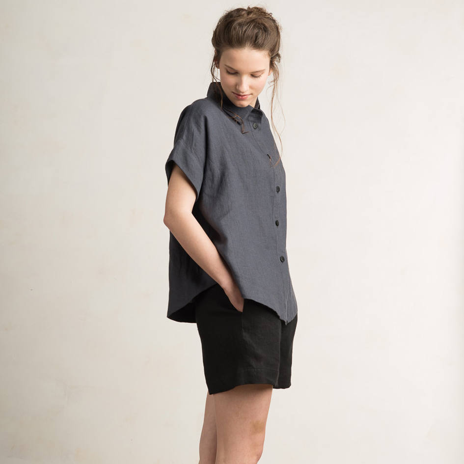 charcoal linen shirt