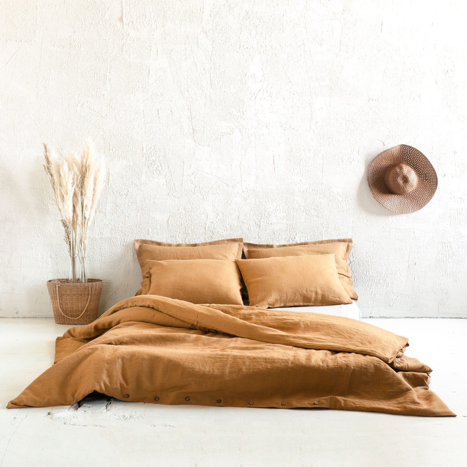 Yellow ochre linen fabric by the yard Ocher linen fabric Etsy