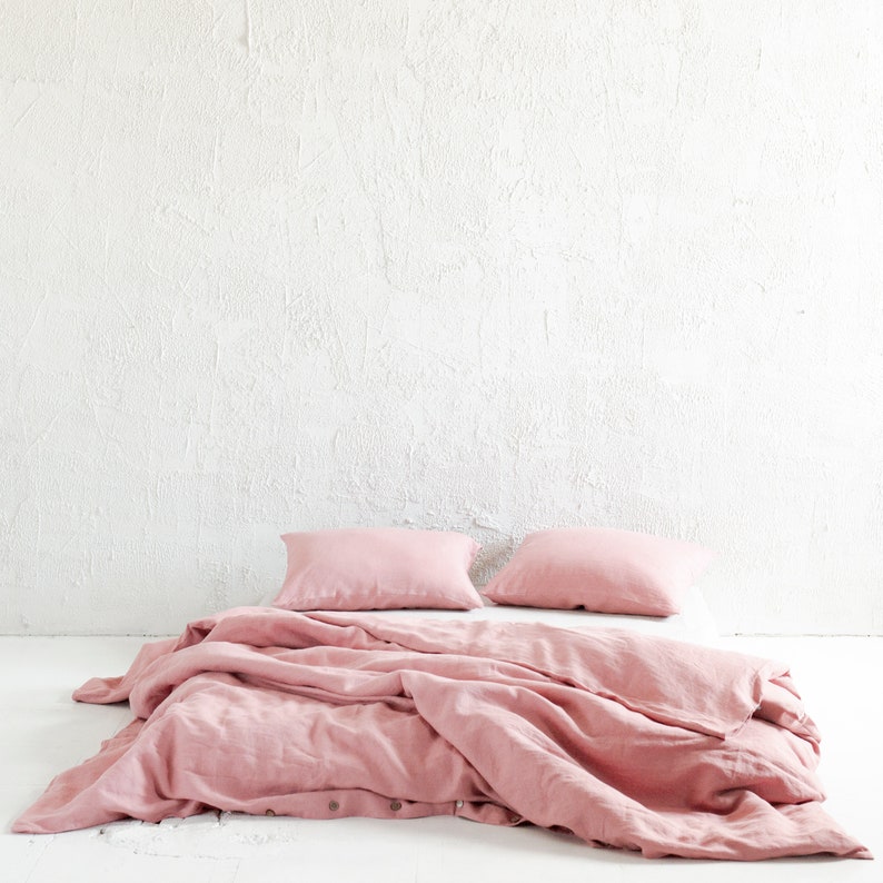 Dusty Rose Linen Pillowcase Dusty Rose Linen Pillowcases With Etsy