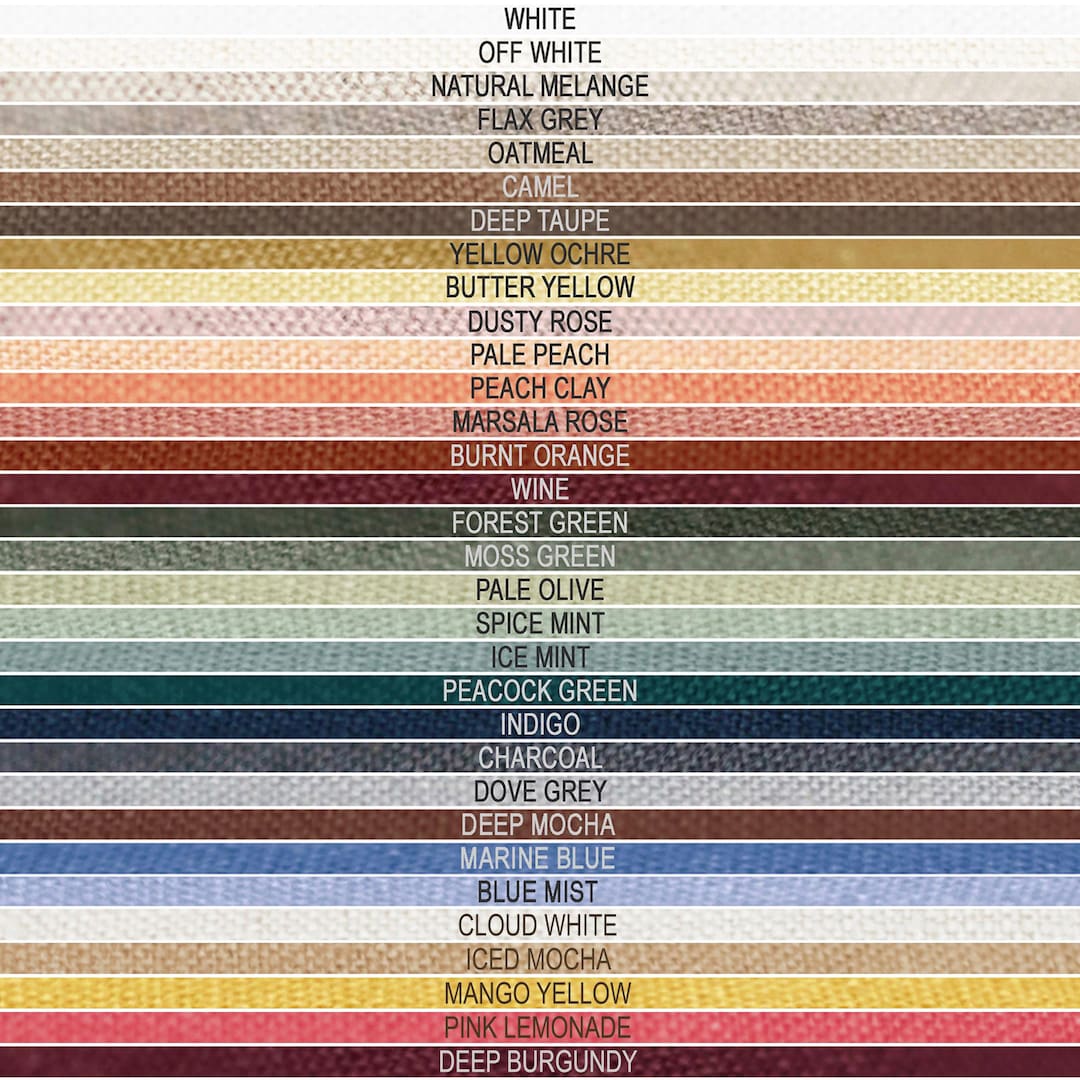 Linen Fabric Samples Set, 32 Colors Included, Soft Medium Weight Linen ...