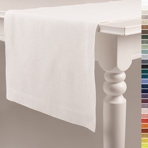 Linen table runner White in various sizes, Custom linen table runners, Natural table decor
