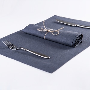 Linen placemats and napkins in various colors, Linen table napkin and placemat set, Handmade table settings