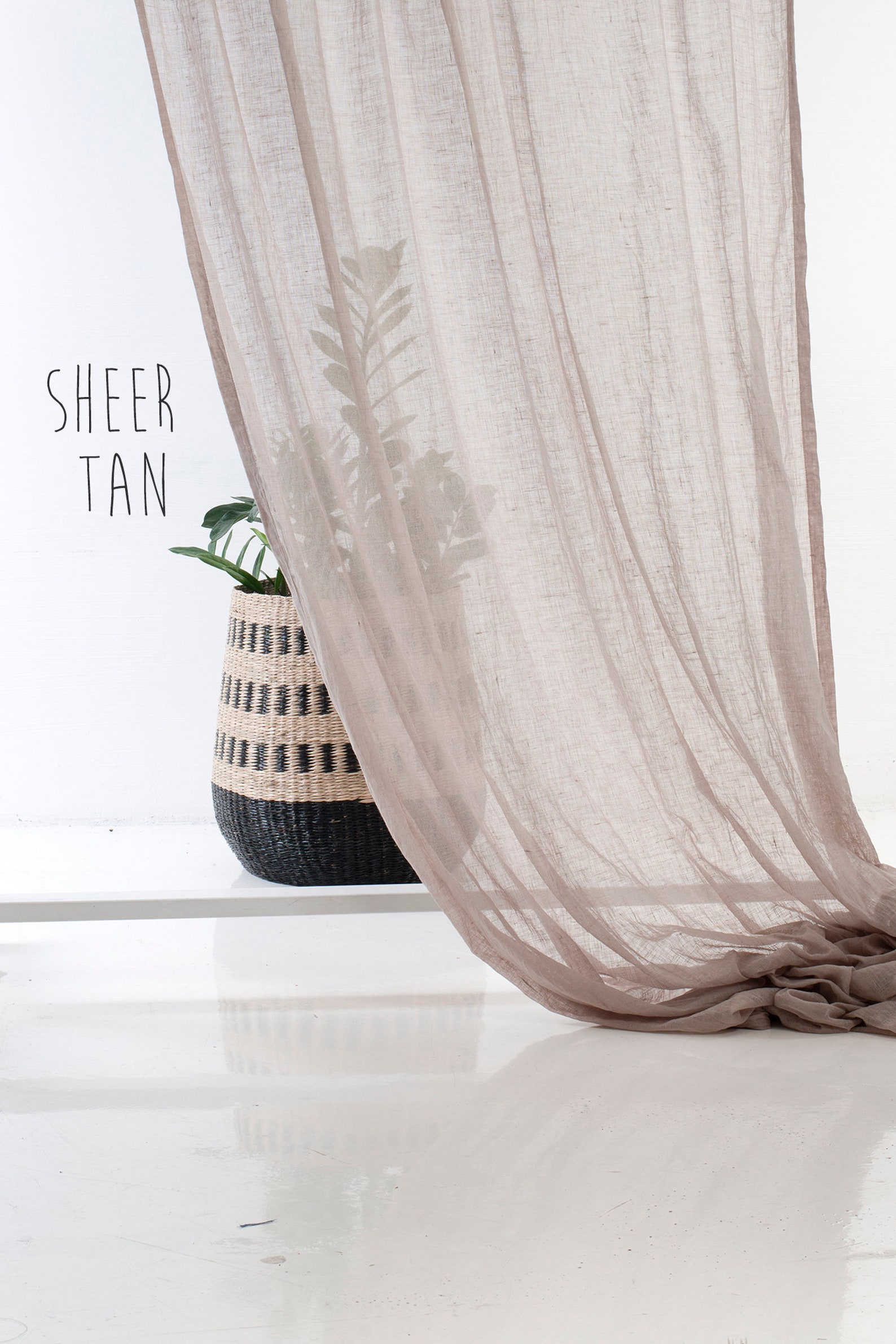 Sheer linen fabric by the yard Sheer fabric for curtains Etsy