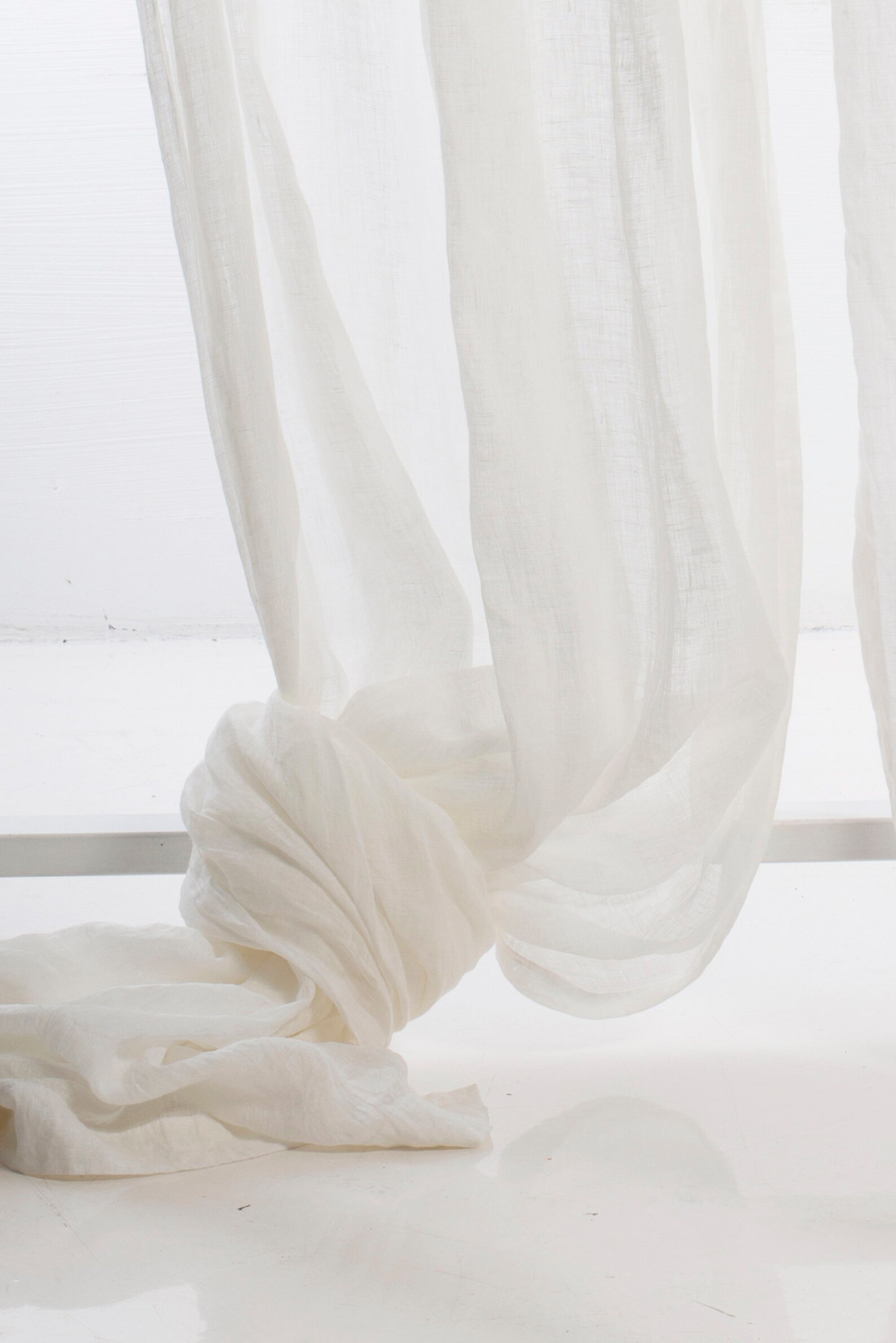 Sheer linen fabric samples White linen fabric sample Off Etsy