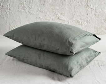 Linen pillowcase with envelope closure, Natural linen pillowcases, Natural linen bedding, Includes 1 pillowcase, 30 colors