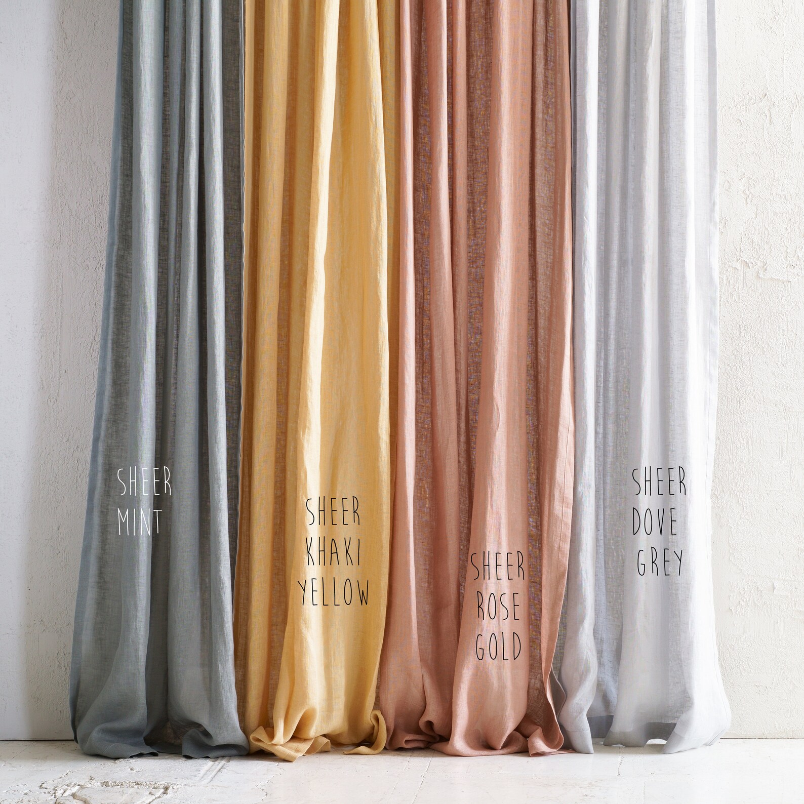 Sheer Linen Fabric by the Yard 8 Colors Natural Lightweight Etsy Canada